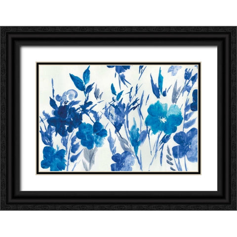 Blue Meadow  Black Ornate Wood Framed Art Print with Double Matting by Jensen, Asia
