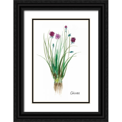 Chives Black Ornate Wood Framed Art Print with Double Matting by Jensen, Asia