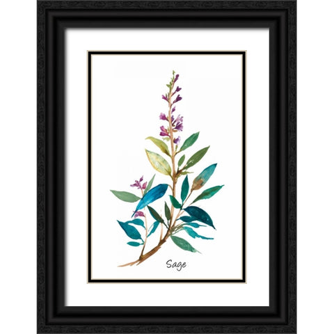 Sage II Black Ornate Wood Framed Art Print with Double Matting by Jensen, Asia