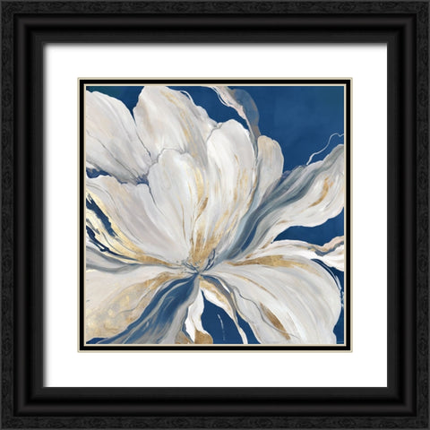 Butterfly Flower II Blue Version Black Ornate Wood Framed Art Print with Double Matting by Jensen, Asia