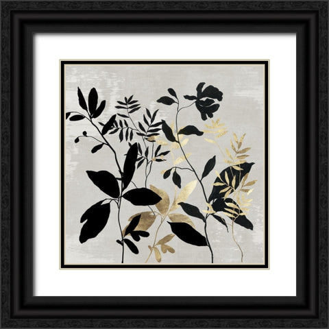 Botanical Gold II Black Ornate Wood Framed Art Print with Double Matting by Jensen, Asia