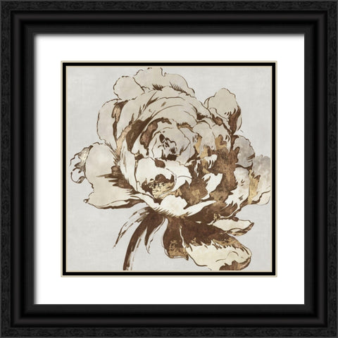 Golden Flower I  Black Ornate Wood Framed Art Print with Double Matting by Jensen, Asia