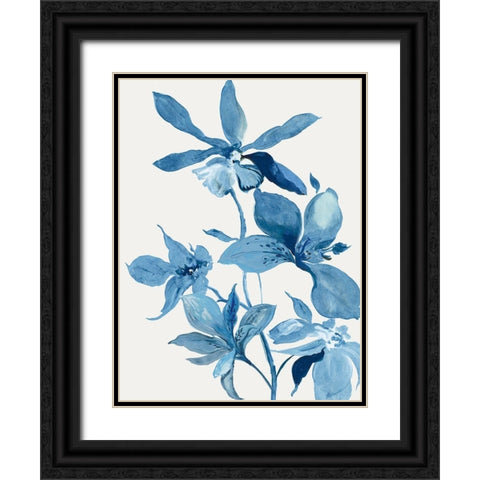 Blue Orchid I  Black Ornate Wood Framed Art Print with Double Matting by Jensen, Asia