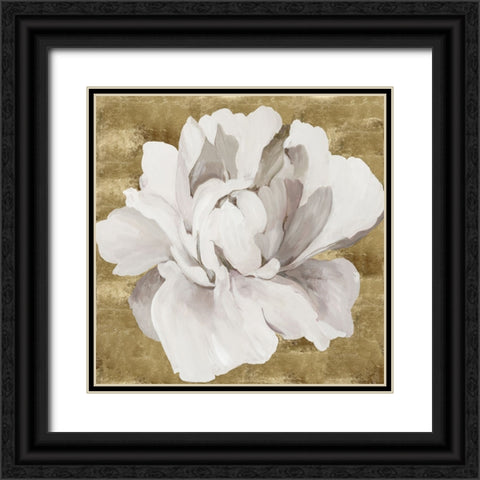 Gold Flower I Black Ornate Wood Framed Art Print with Double Matting by Jensen, Asia