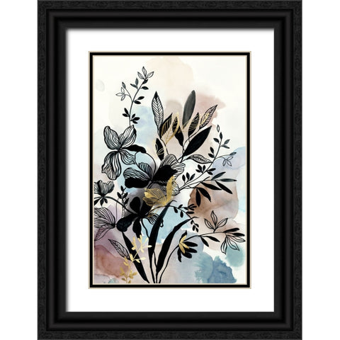 Gold Embroidery II Black Ornate Wood Framed Art Print with Double Matting by Jensen, Asia