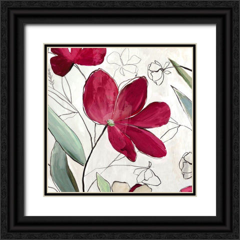 Rose Flower I Black Ornate Wood Framed Art Print with Double Matting by Jensen, Asia