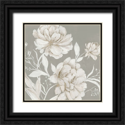 Neutral Peony II Black Ornate Wood Framed Art Print with Double Matting by Jensen, Asia