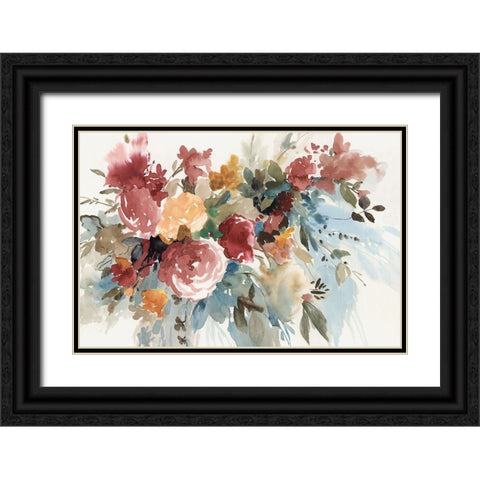 Colorful Petal Parade Black Ornate Wood Framed Art Print with Double Matting by Jensen, Asia