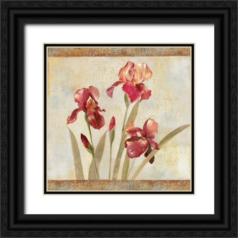 Iris Tapestry I Black Ornate Wood Framed Art Print with Double Matting by Jensen, Asia