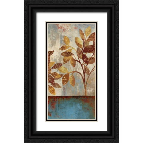 Bronze Leaves I Black Ornate Wood Framed Art Print with Double Matting by Jensen, Asia