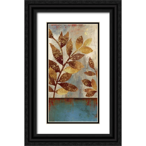 Bronze leaves II Black Ornate Wood Framed Art Print with Double Matting by Jensen, Asia