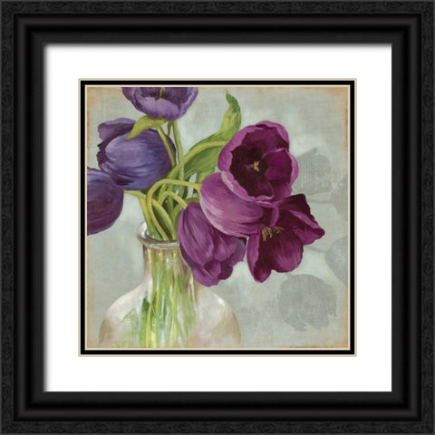 Glass Flowers I Black Ornate Wood Framed Art Print with Double Matting by Jensen, Asia