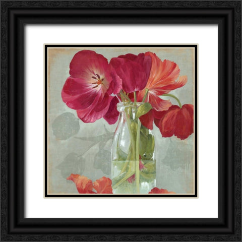 Glass Flowers II Black Ornate Wood Framed Art Print with Double Matting by Jensen, Asia
