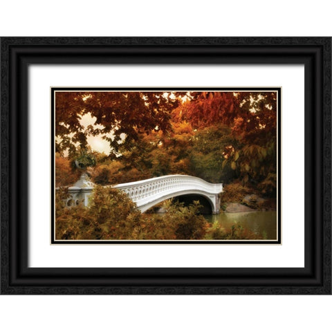 Bow Bridge Black Ornate Wood Framed Art Print with Double Matting by Jenney, Jessica