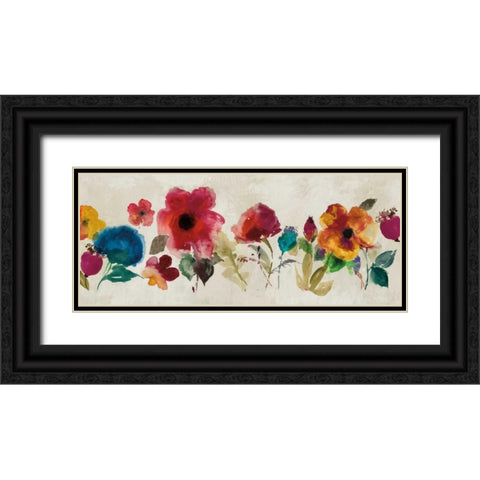 Floral Dance II - Mini Black Ornate Wood Framed Art Print with Double Matting by Jensen, Asia