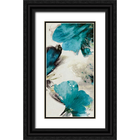 Blue Ribbon Blooms II Black Ornate Wood Framed Art Print with Double Matting by Jensen, Asia