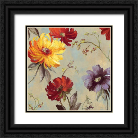 Whimsical Floral II Black Ornate Wood Framed Art Print with Double Matting by Jensen, Asia
