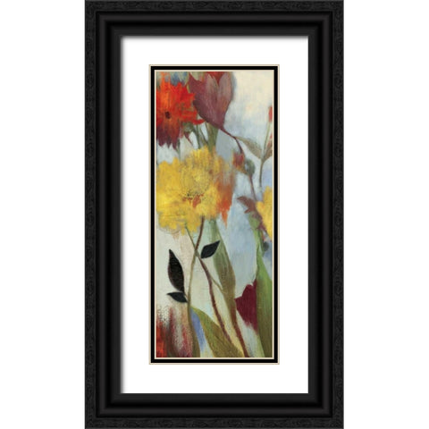Floral Medley I - Mini Black Ornate Wood Framed Art Print with Double Matting by Jensen, Asia