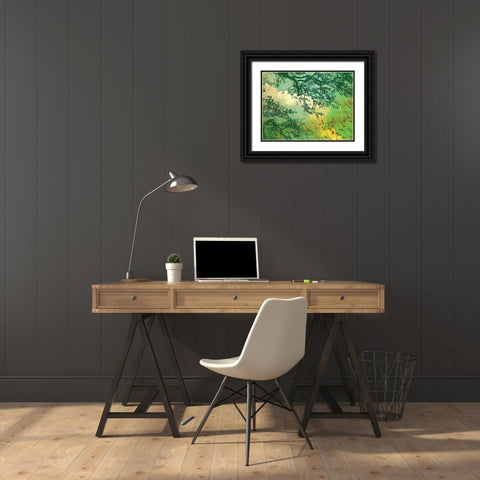 Branches and Clouds Black Ornate Wood Framed Art Print with Double Matting by McMasters, James
