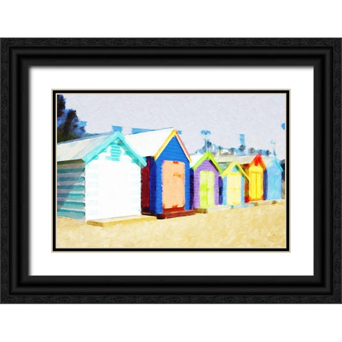 Beach Shacks  Black Ornate Wood Framed Art Print with Double Matting by Curinga, Kim