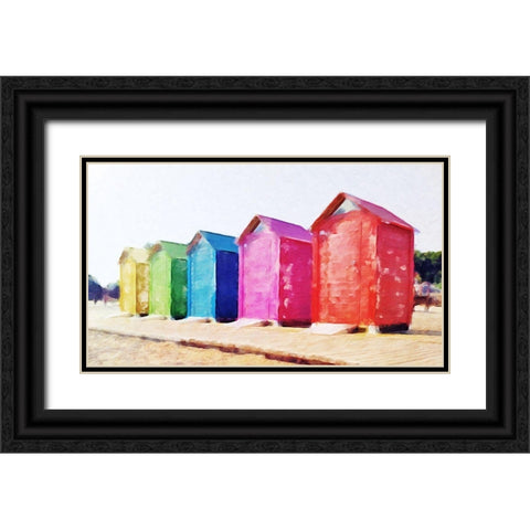 Primary Huts  Black Ornate Wood Framed Art Print with Double Matting by Curinga, Kim