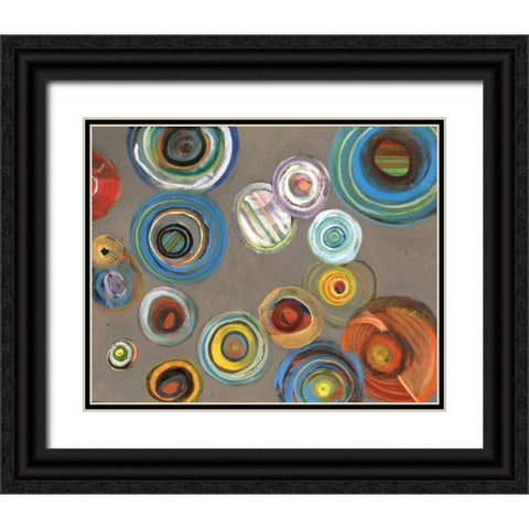 Neutral Circles I Black Ornate Wood Framed Art Print with Double Matting by Kulig, Darlene