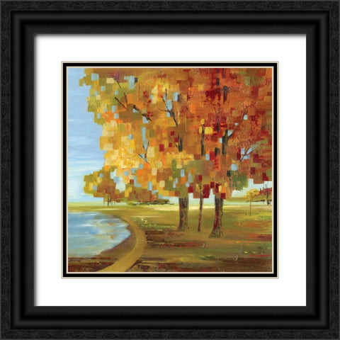 Mosaic Landscape II Black Ornate Wood Framed Art Print with Double Matting by Lera