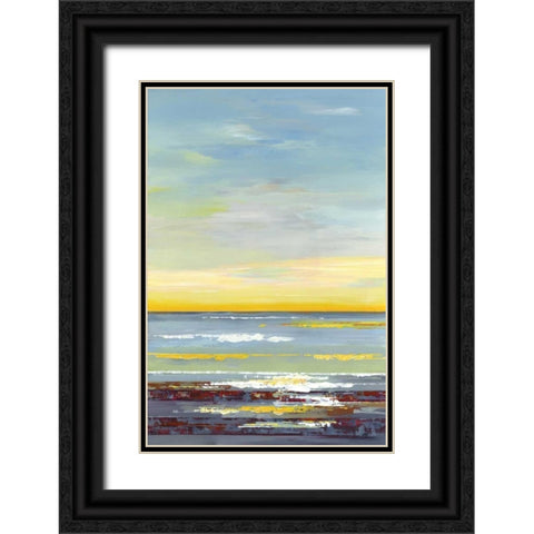 Gold Horizon Black Ornate Wood Framed Art Print with Double Matting by Lera