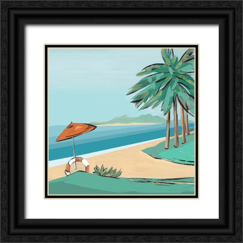 Sandy Beach Black Ornate Wood Framed Art Print with Double Matting by Lera