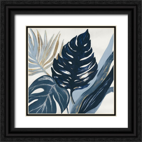 Blue Palms  Black Ornate Wood Framed Art Print with Double Matting by Lera
