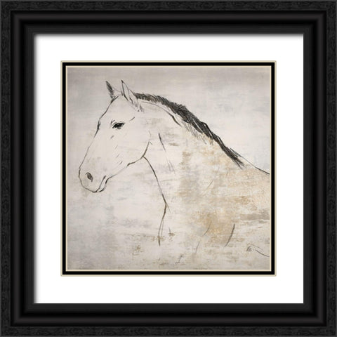 Horse I  Black Ornate Wood Framed Art Print with Double Matting by Lily K