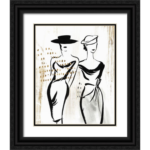 Fashion Figures I  Black Ornate Wood Framed Art Print with Double Matting by Lily K
