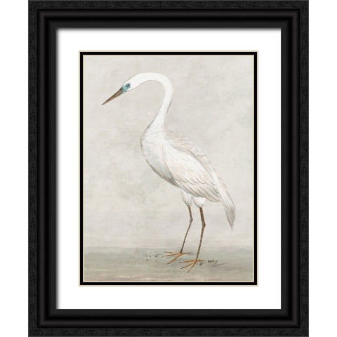 Vintage Heron II Black Ornate Wood Framed Art Print with Double Matting by Lily K