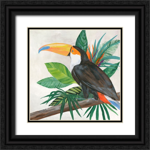 Tropical Birds II Black Ornate Wood Framed Art Print with Double Matting by Lily K