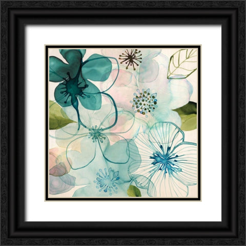 Water Blossoms I Black Ornate Wood Framed Art Print with Double Matting by Berg, Margaret