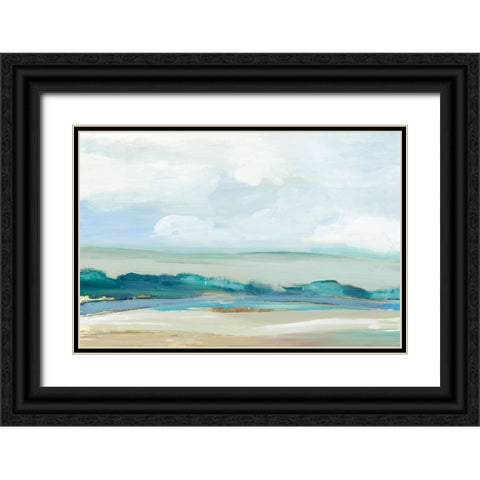 Rolling Blue Hills Black Ornate Wood Framed Art Print with Double Matting by PI Studio
