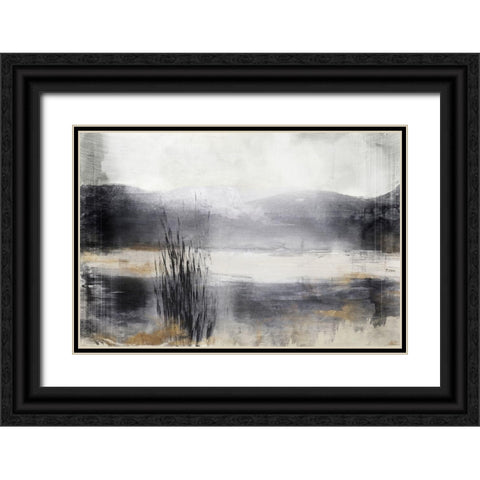 Still Blue Water I  Black Ornate Wood Framed Art Print with Double Matting by Woods, Maya