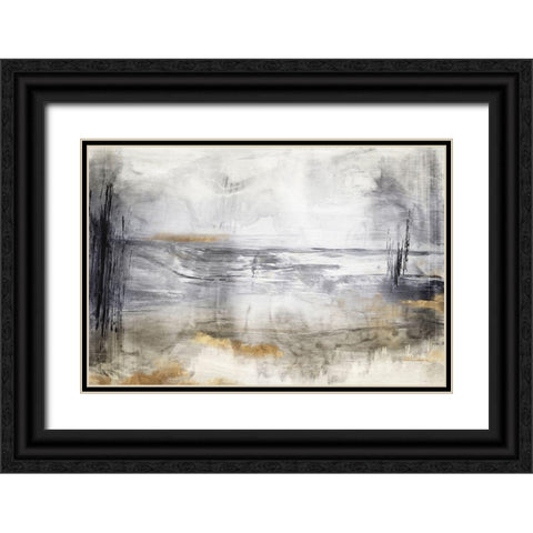 Still Blue Water II  Black Ornate Wood Framed Art Print with Double Matting by Woods, Maya