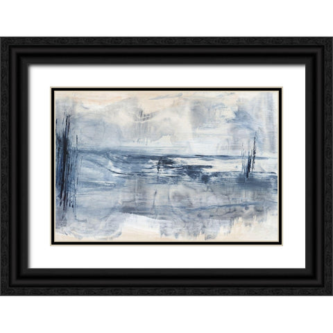 Still Blue Water II  Black Ornate Wood Framed Art Print with Double Matting by Woods, Maya