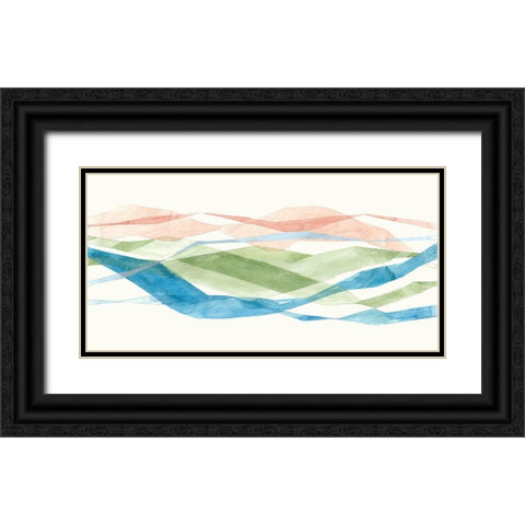 Ripples of Blue I  Black Ornate Wood Framed Art Print with Double Matting by Woods, Maya