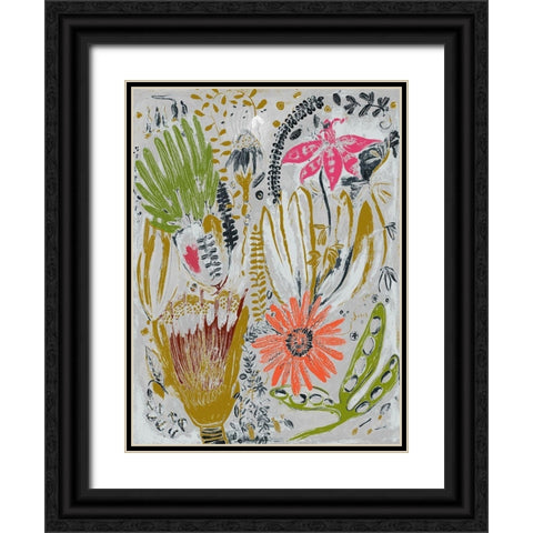 Tropical Blooms I  Black Ornate Wood Framed Art Print with Double Matting by Woods, Maya