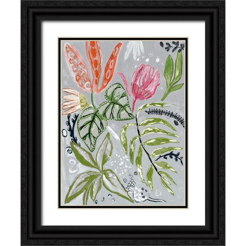 Tropical Blooms II Black Ornate Wood Framed Art Print with Double Matting by Woods, Maya