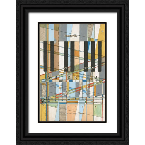 Keyboard Black Ornate Wood Framed Art Print with Double Matting by Galapon, Nikki