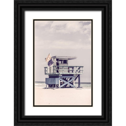 Miami Beach Lifeguard Tower Black Ornate Wood Framed Art Print with Double Matting by Haase, Andrea