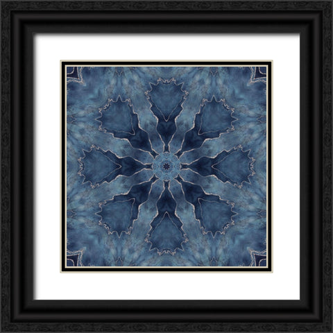 Navy Gold Tile I  Black Ornate Wood Framed Art Print with Double Matting by Haase, Andrea