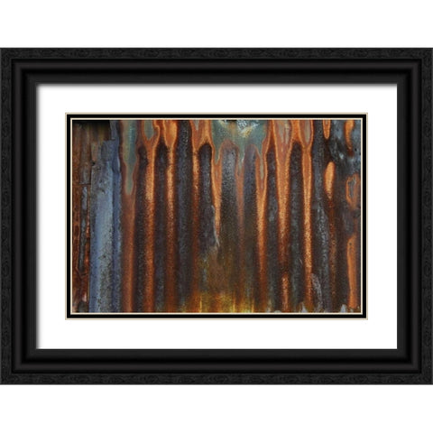 Metal I Black Ornate Wood Framed Art Print with Double Matting by Stelfox, Norm