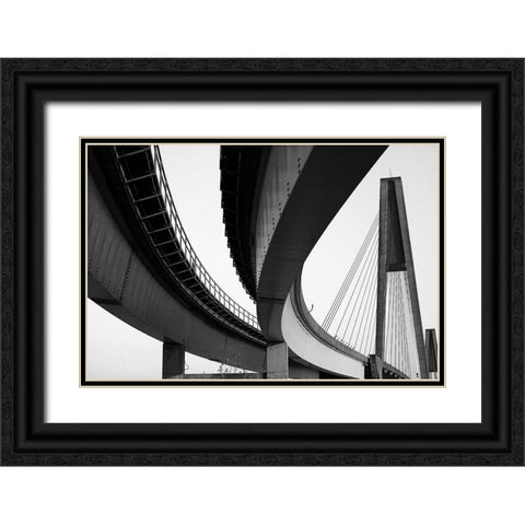 Bridge Curve Black Ornate Wood Framed Art Print with Double Matting by Stelfox, Norm