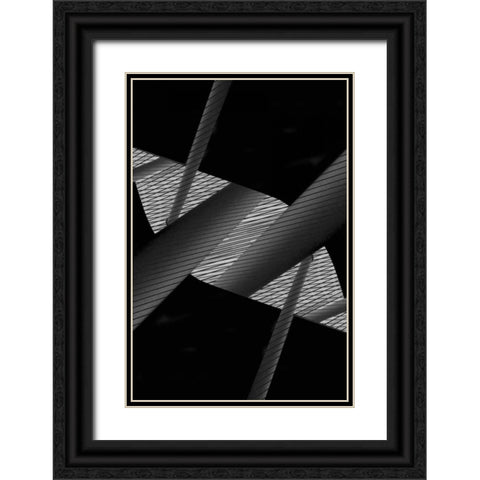 Back to Black I Black Ornate Wood Framed Art Print with Double Matting by Selfox, Norm