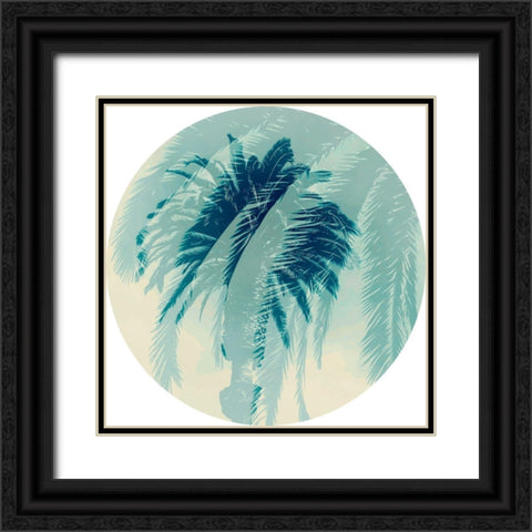 Blue Palm II  Black Ornate Wood Framed Art Print with Double Matting by Stelfox, Norm