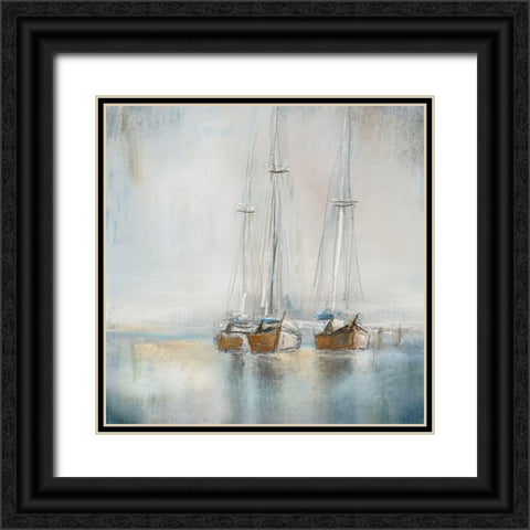 Blue Sailing I  Black Ornate Wood Framed Art Print with Double Matting by Novak, Rick